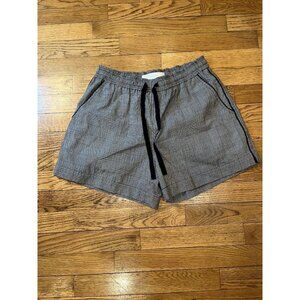 NWT Svilu Womens Sz 4 Organic Cotton Drawstring Shorts Checker Gray MSRP $225